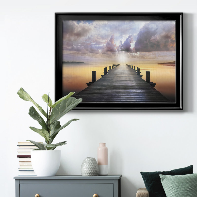 Toile encadrée de qualité supérieure Blue Way - prête à être accrochée, H 18,5 po x l 24,5 po x P 1 po, Cadre noir