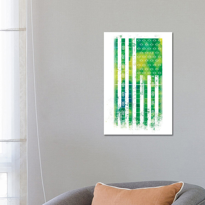 Football Sports Flag - Wrapped Canvas Painting, 66.04 cm H x 45.72 cm W