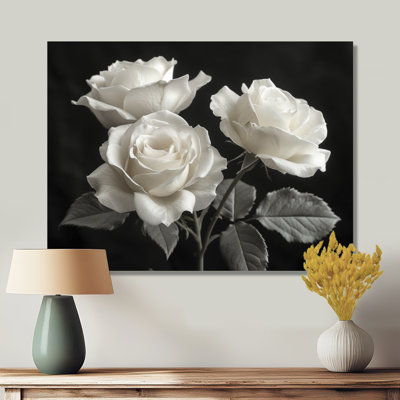 Monochrome black and white Roses bloom II - Roses Wall Art