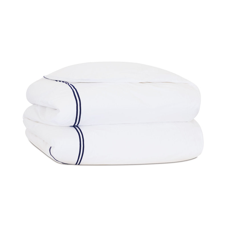 Enzo Duvet Cover, White/Navy, Full Duvet Cover
