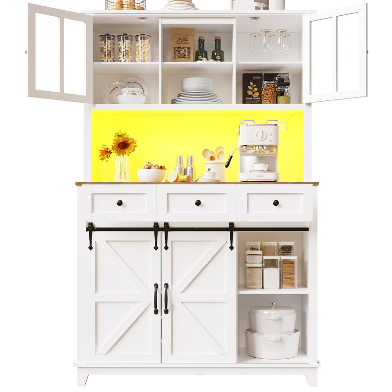 180cm Kitchen Pantry, White