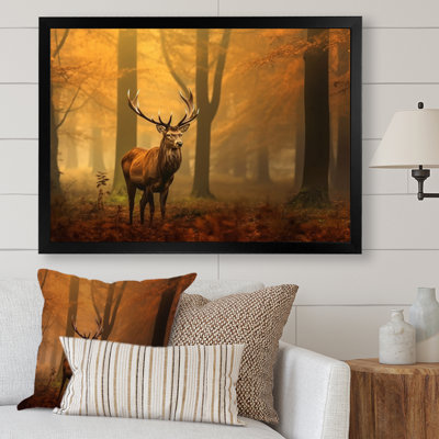 Photographie majestueuse d'un cerf dans la forêt