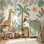 Décoration murale amovible pour chambre d'enfant Girafe tropicale