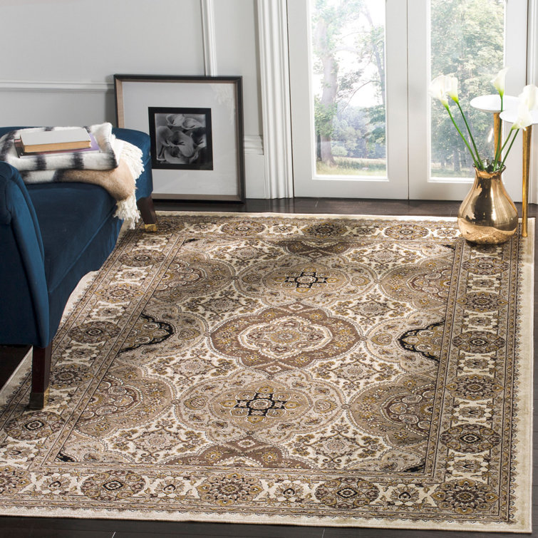 Tapis oriental à motif de viscose Carolus