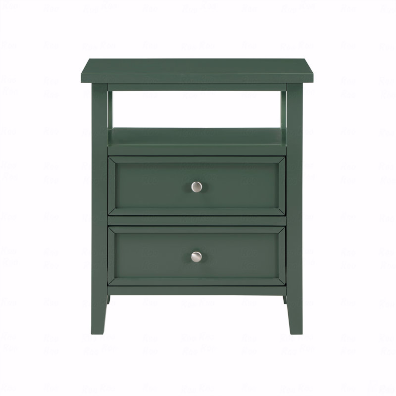 Table de chevet 2 tiroirs, Vert