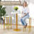 4 Pcs 26"bar Stool Set With Metal Frame Footrest Backless Counter Height Stool