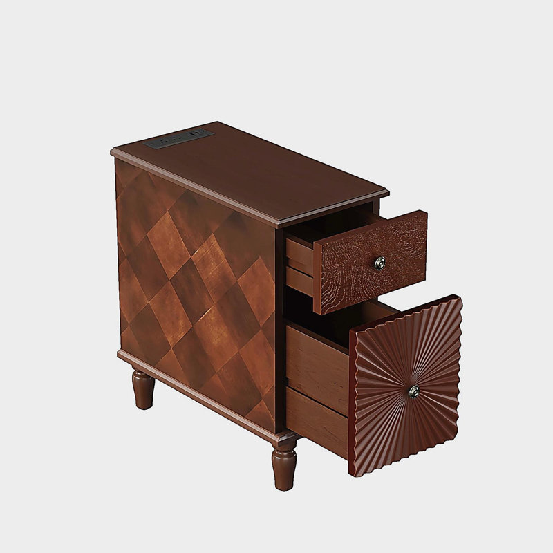 Canapé moderne à 2 tiroirs, table d'appoint étroite, table de chevet étroite