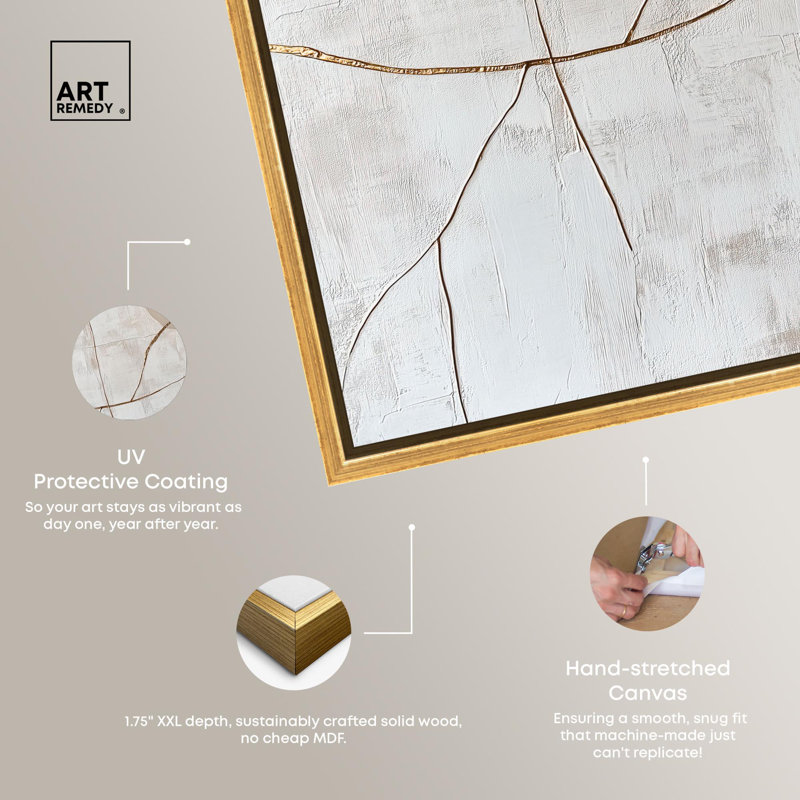«Urban Contrast I», reproduction d'art sur toile, art boho neutre par Art Remedy, H 37 po x l 31 po, Cadre doré