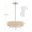 Lustre suspendu en corde naturelle de 18 po de largeur à 4 lumières Maskell-333839572