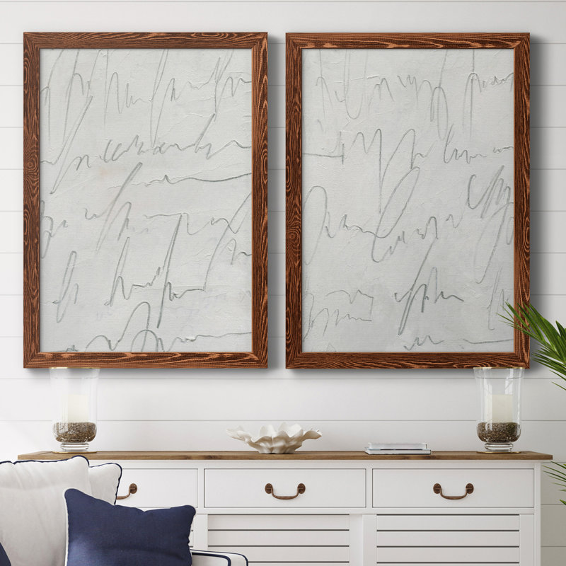 " Scrabble I " 2 - Pieces, 24" H x 36" W x 1.5" D, Maple Framed Canvas