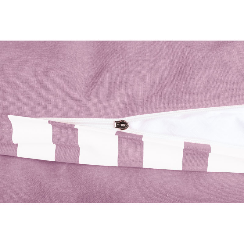 Striped Duvet Cover Set with Pillowcases, 200 x 220 cm - 2 Pillowcases (80 x 80 cm), Purple