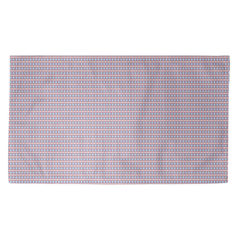 Tapis de zone rouge/bleu fait main, Rectangle 3 pi x 5 pi