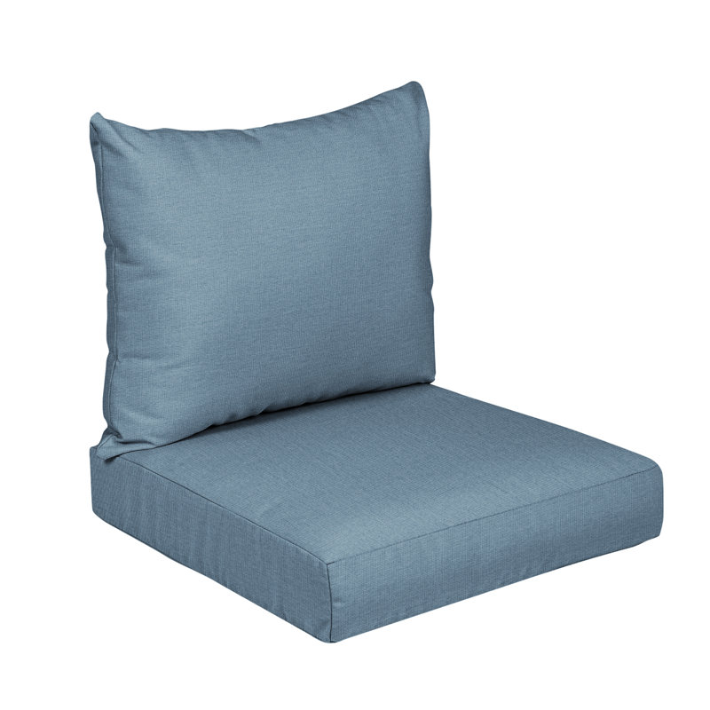 Sunbrella Outdoor 5'' Lounge Chair Seat / Back Cushion, 23" W x 23.5" D, Blue Sunbrella®