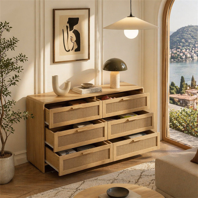 Armoire de coin en rotin 51,18 po