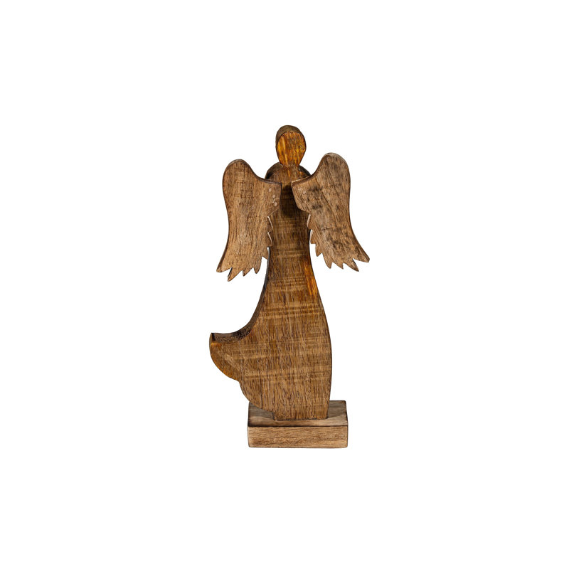 Ensemble de 2 anges en bois émaillé