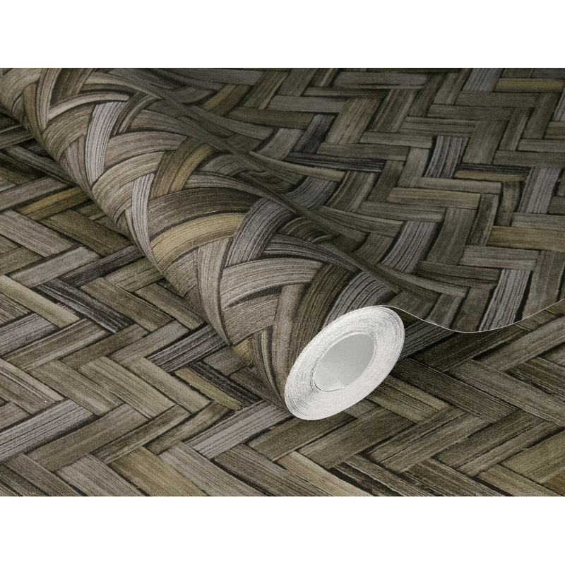 Papier peint gris anthracite Ellery, Gris anthracite