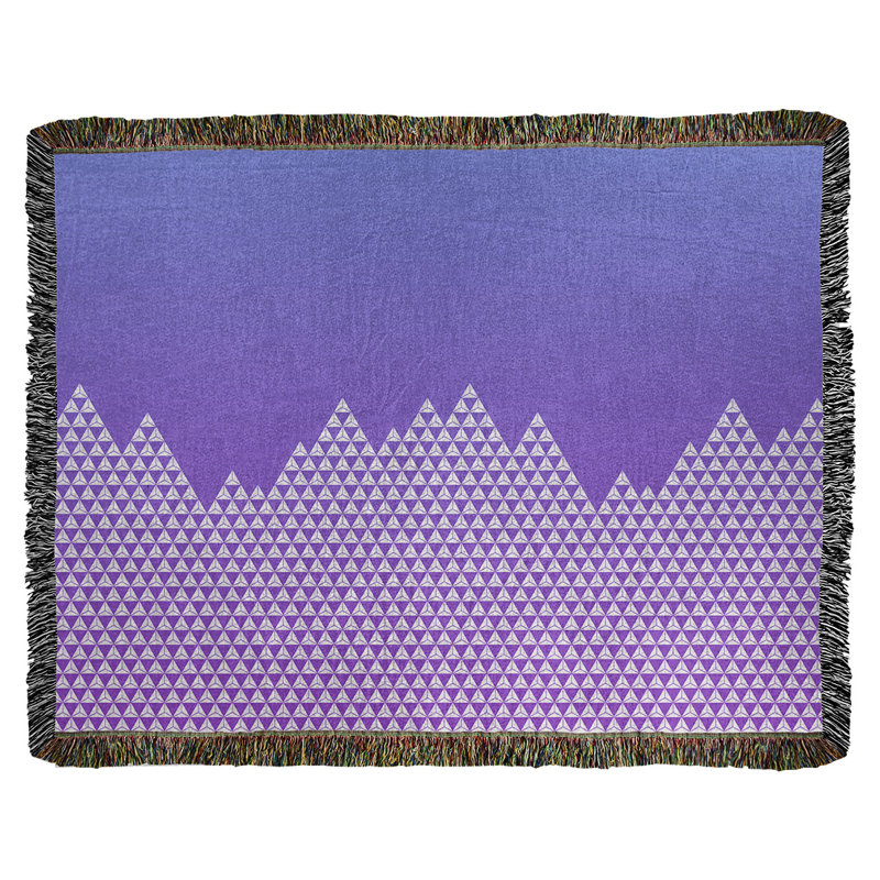 Couverture en coton tissé mountain Katelyn Elizabeth, l 37 po x L 52 po, Bleu / Mauve