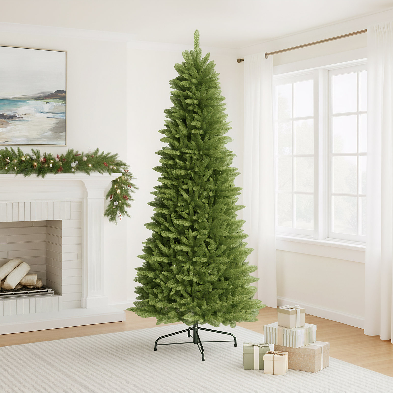 Kadyn Slender Pre-Lit Fir Christmas Tree, 9' H
