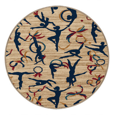 Washable Rhythmic Gymnastics Sports Area Rug