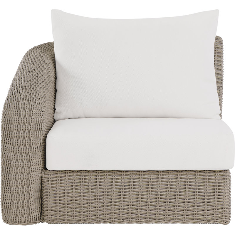 Fauteuil de patio extérieur en oléfine Delmo, Cream