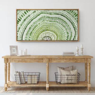 «Green Wood Tree Ring», reproduction d'art sur toile encadrée géométrique abstraite moderne