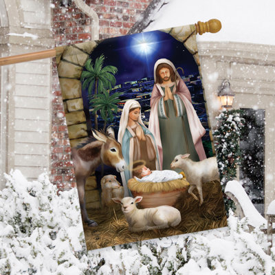 Away In A Manger House Flag