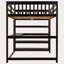 Lit mezzanine double avec tablettes de rangement et bureau sous le lit-890851821