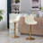 Set of 2 Swivel Bar Stools with Chrome Footrest and Base-112122098