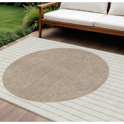 Tapis intérieur lavable rayé ivoire 10 pi x 14 pi