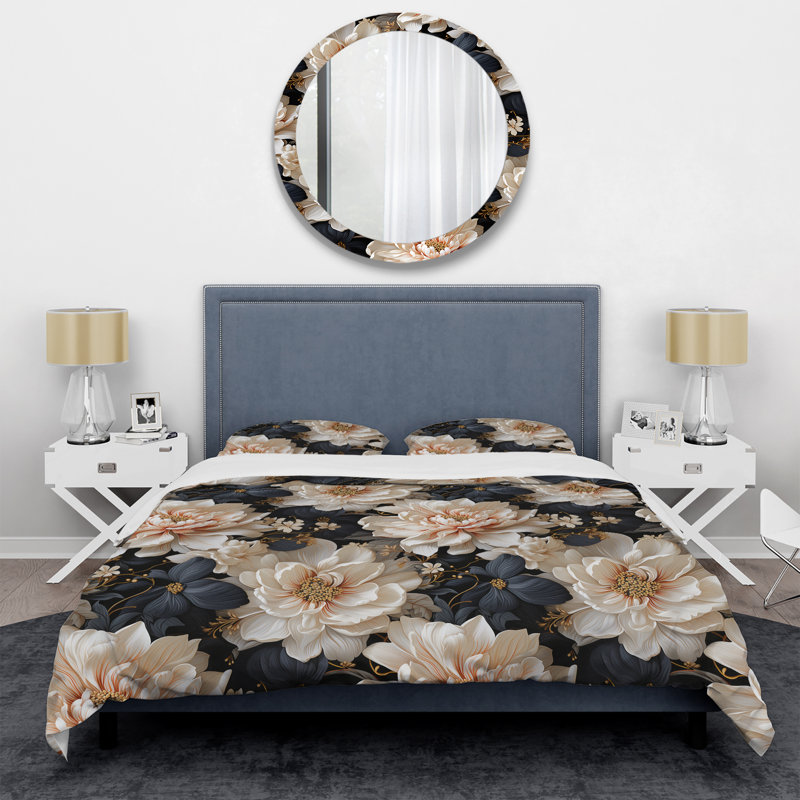 Ensemble de housse de couette Floral - microfibre de polyester, Housse de couette très grand et 2 très grandes t