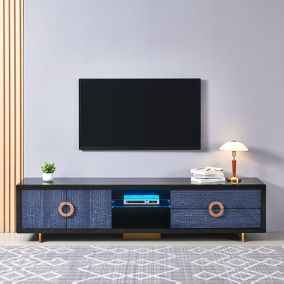 VALUEON 86" Modernist Media Console for 90" Displays with Pre-Built Drawers