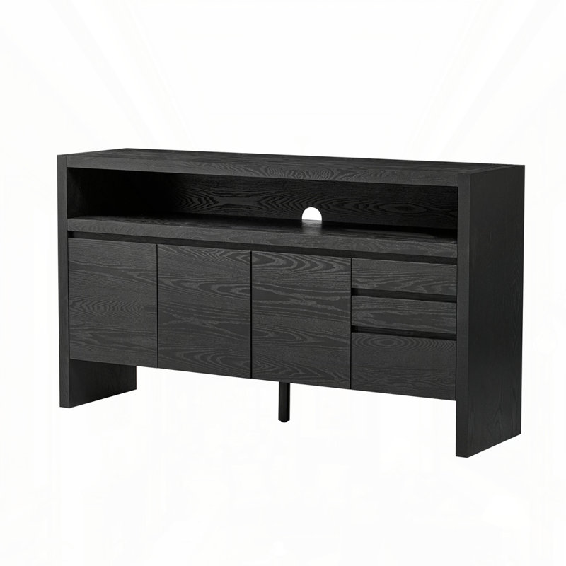 Modern Large Storage Cabinet, Black