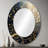 Golden Branch Tree Luminous Leave - Grey light Blue Floral  Wall Mirror, Modern Mirror, Printed Metal Art-121387230-121387868