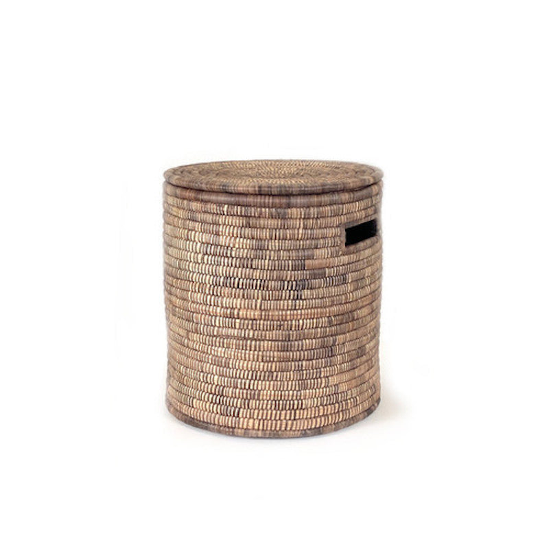 Malawi Basket, 15" H x 13.5" W x 13.5" D, Brown