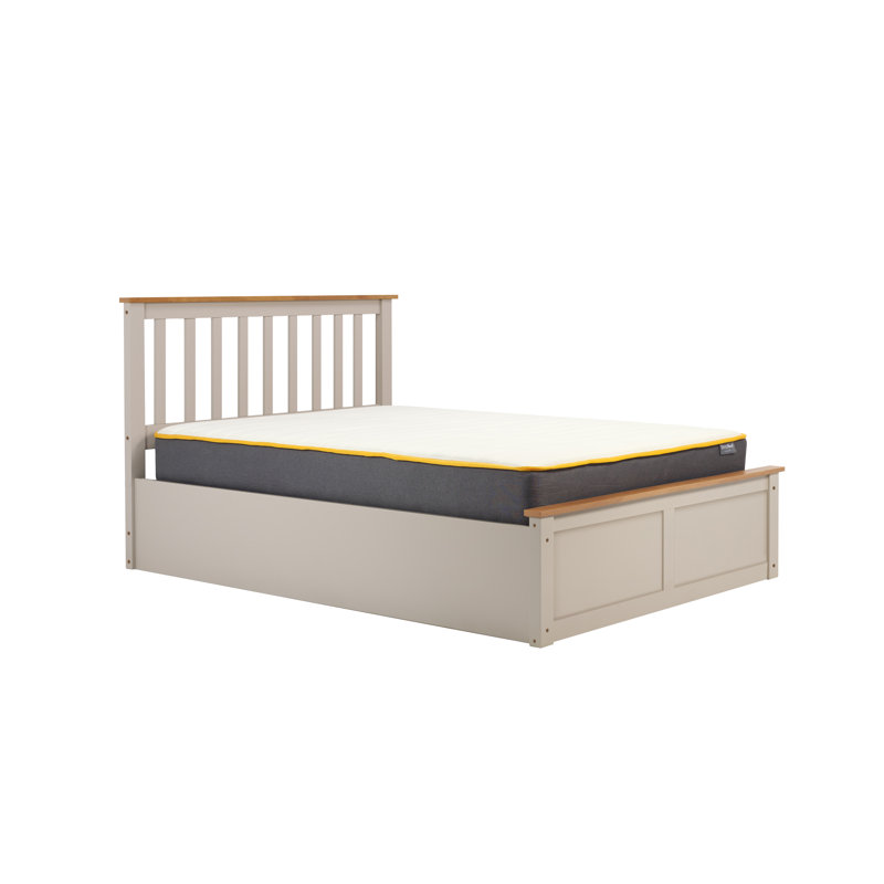 Verona Wooden Ottoman Bed, Double (4'6), Pearl Grey