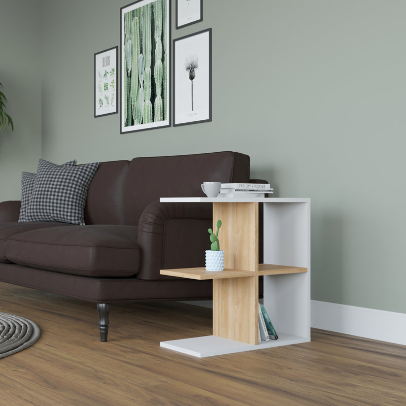 End Table, White/Oak