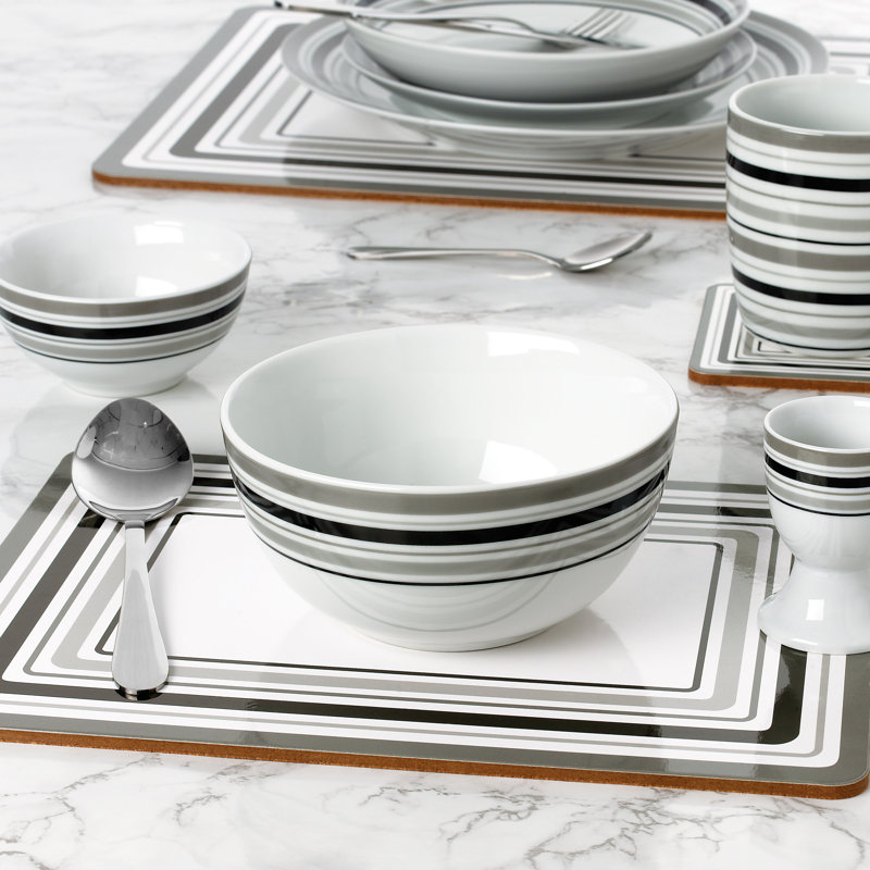 Waterside 80pc Grey Brompton Porcelain & Cutlery Combo Dinner Set