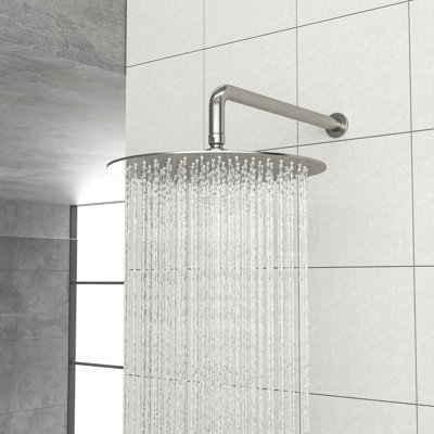 10-Inch Rain Shower Faucet, Brushed Nickel - -Balanced Valve, Wall Mount, Easy Installation & Beam System 10" Rainfall Head, Cleanliness