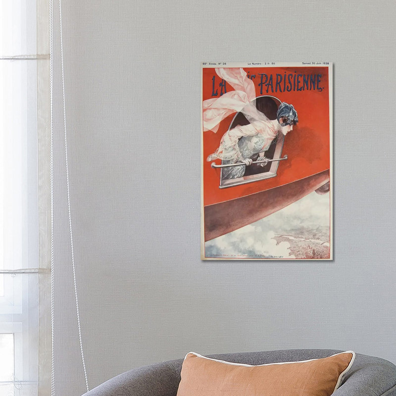 Art Deco Airplane La Vie Parisienne, 1928 by Vintage Apple Collection - Wrapped Canvas Painting