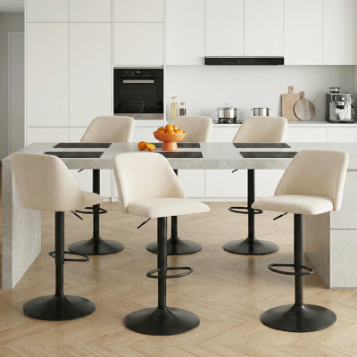 Tabouret de bar et de comptoir pivotant rembourré à hauteur réglable avec repose-pieds