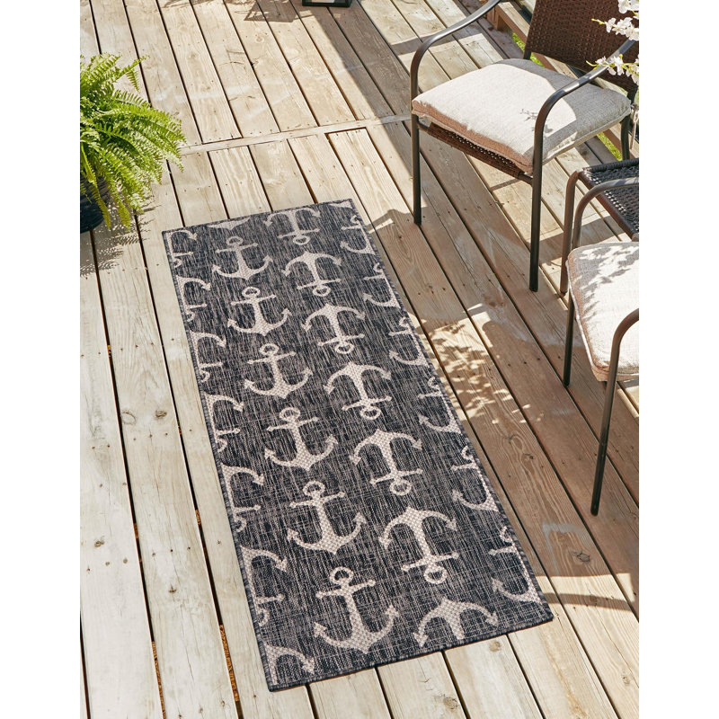 Tapis gris anthracite intérieur / extérieur Glidden, Tapis de couloir 2 pi 7 po x 12 pi