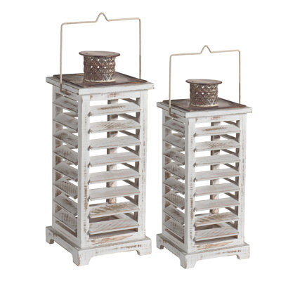 Wood Tabletop Lantern