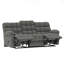 Ensemble 2 pièces: canapé inclinable et causeuse console, gris-130106120