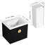 Meuble-lavabo de salle de bain moderne avec lavabo en céramique et unité latérale - châtaignier noir, matériaux de qualité, armoire de rangement spacieuse 24 po en contreplaqué robuste, nombreuses commodités