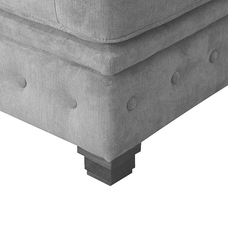 Allegra 82cm Wide Tufted Rectangle Solid Colour Standard Ottoman, Light Grey