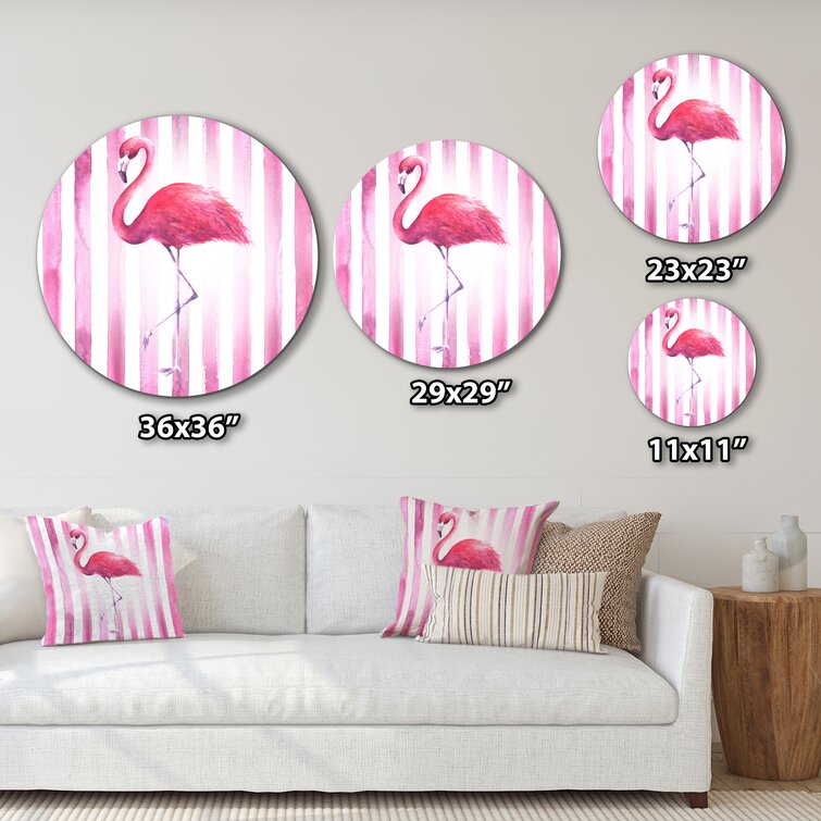 Wayfair Print Bless Flamingo Pink international Stripes Pink On On | Metal