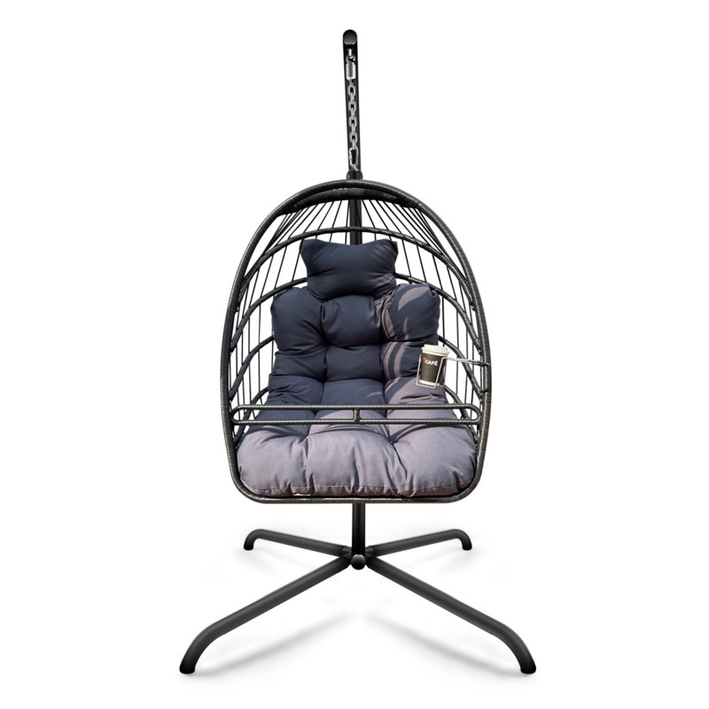Chaise hamac en C avec coussin et coussin, Grey