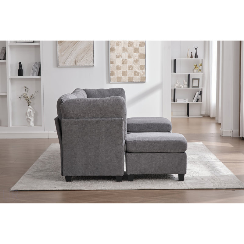 Canapé modulaire modulaire: canapés modulaires convertibles à 6 places avec méridienne, canapé en U surdimensionné avec repose-pieds avec rangement