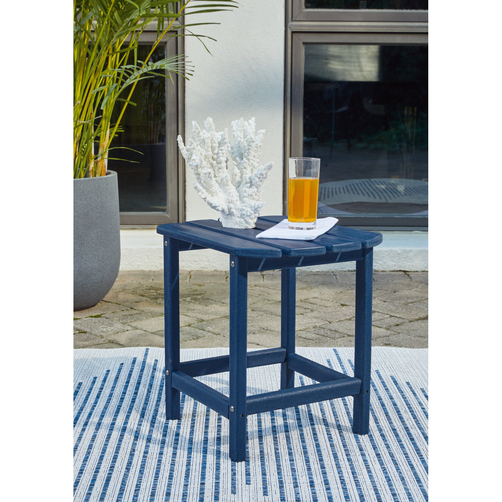 Emory HDPE Side Table, Blue