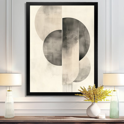 Gray Beige Neutral Motion - Abstract Modern Transitional Picture Framed Wall Art